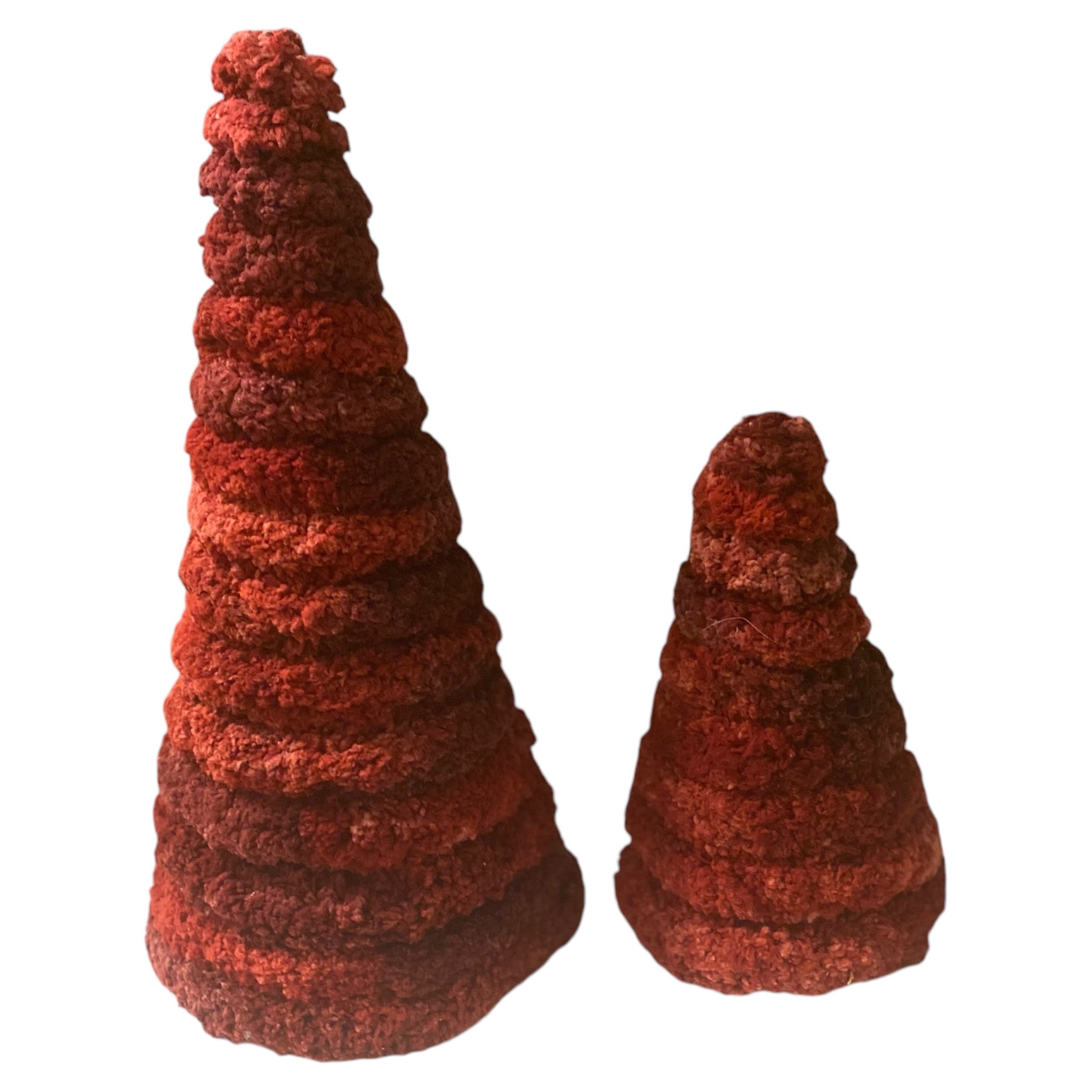 Christmas Decoration Yarn Cone Tree Decor Paper Mache Cone set