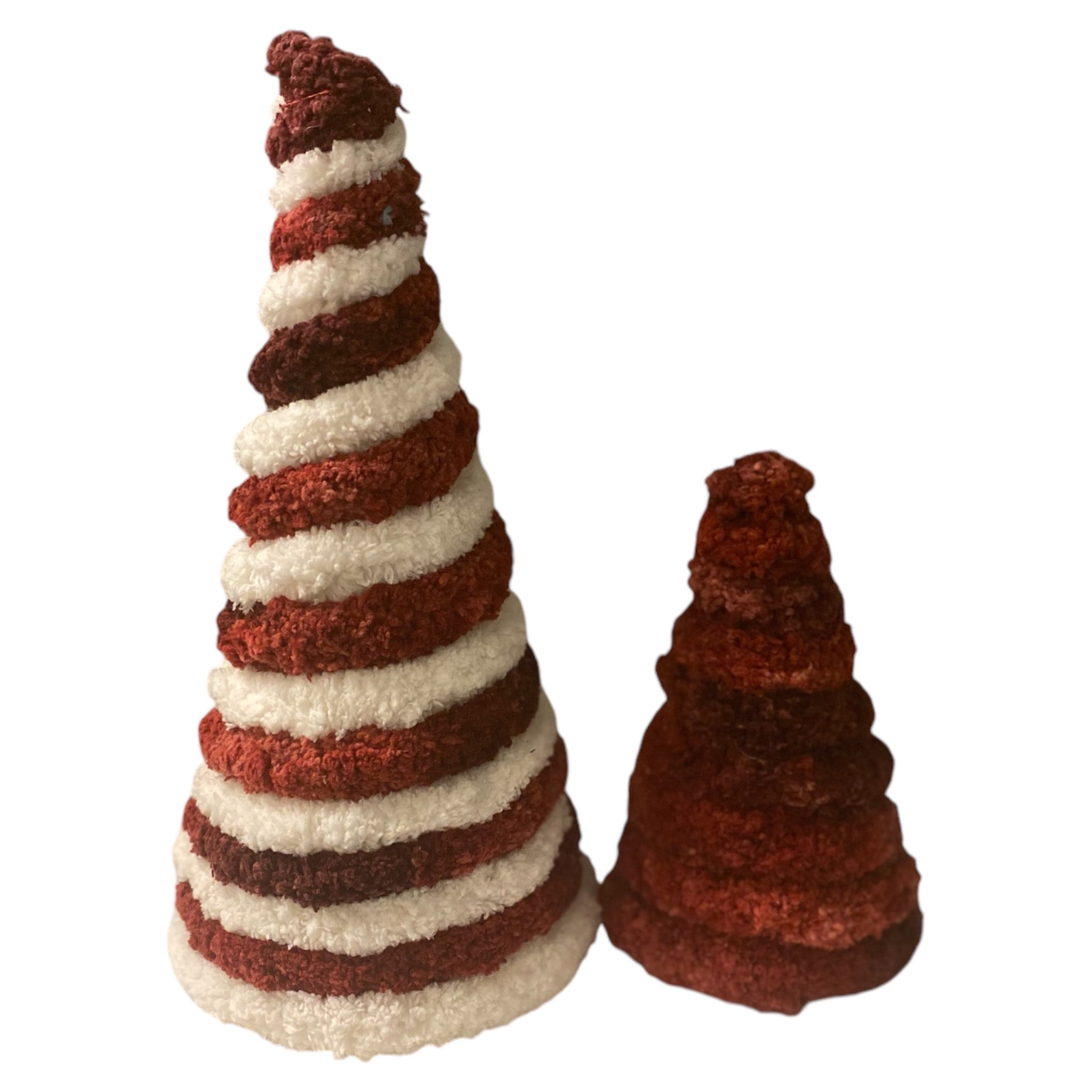 Christmas Decoration Yarn Cone Tree Decor Paper Mache Cone set