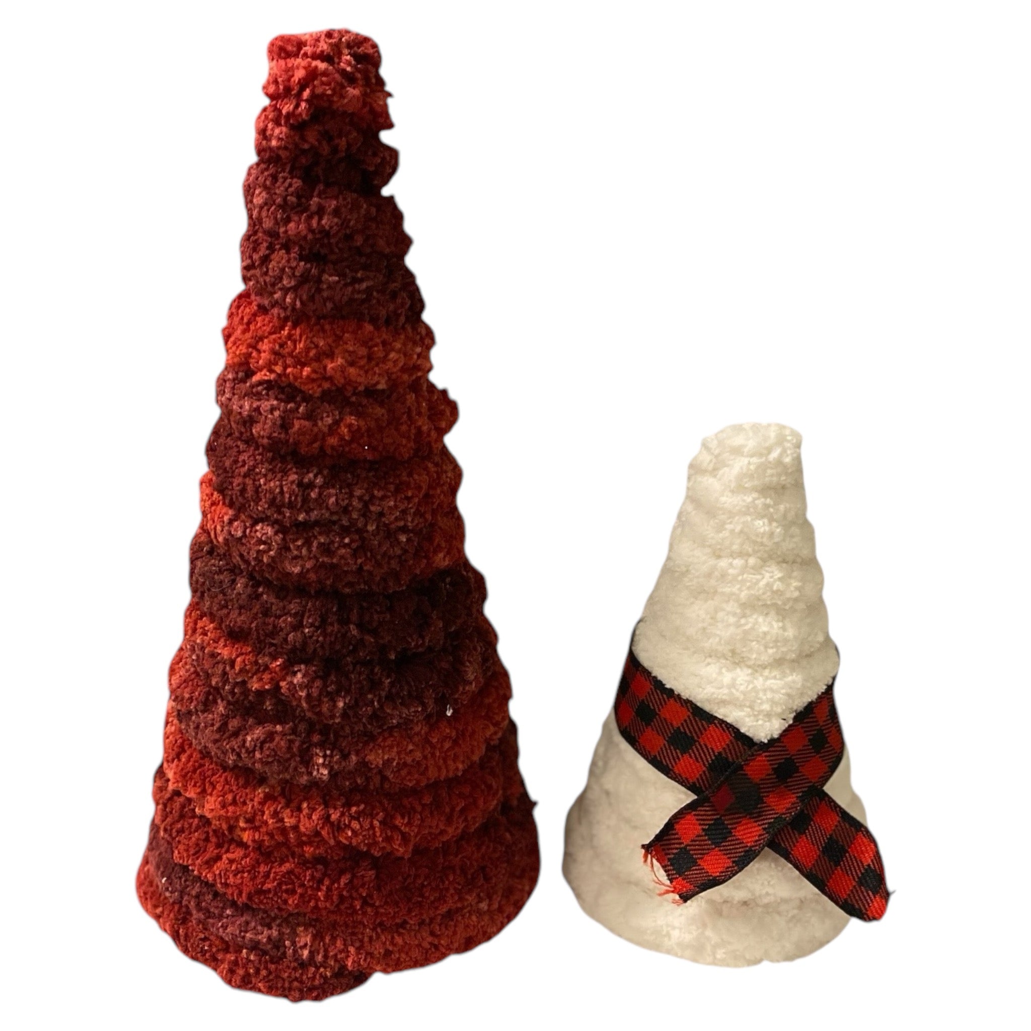 Christmas Decoration Yarn Cone Tree Decor Paper Mache Cone set