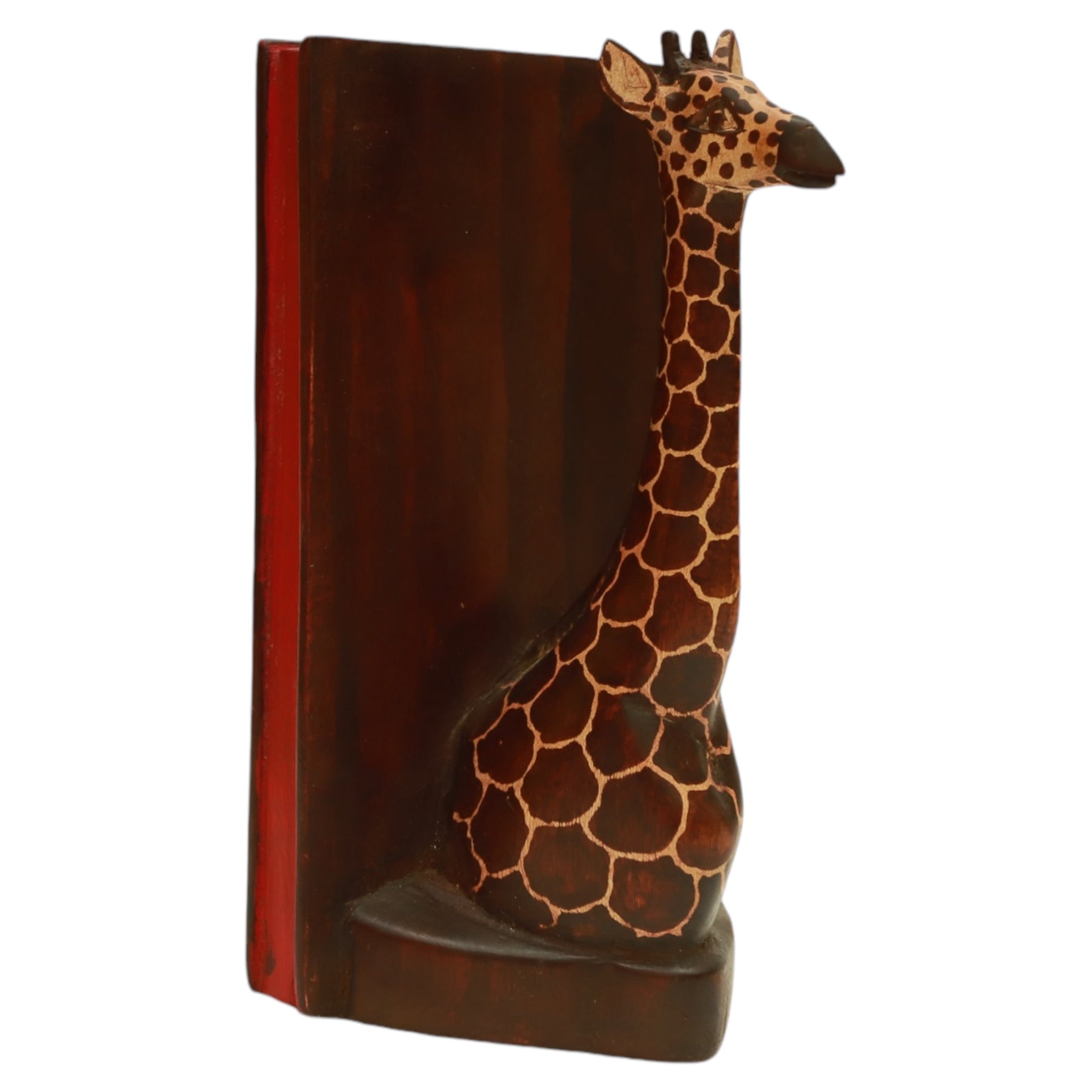 Hand-Carved Wooden Giraffe Bookends – Your solution for Organizing and Styling Shelves