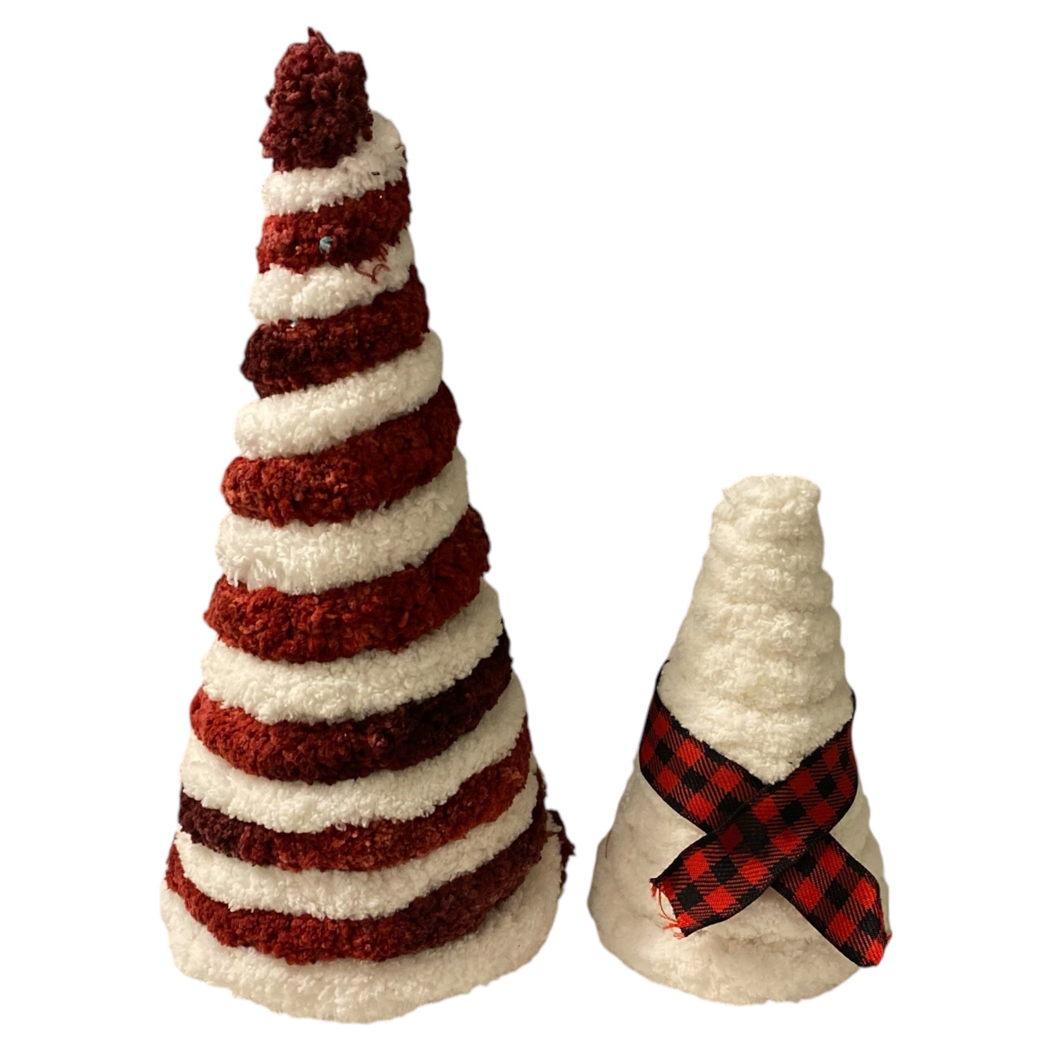 Christmas Decoration Yarn Cone Tree Decor Paper Mache Cone set