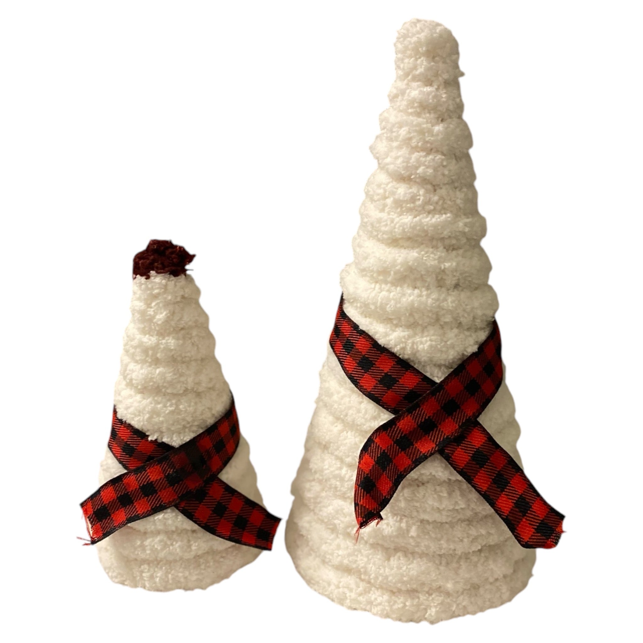 Christmas Decoration Yarn Cone Tree Decor Paper Mache Cone set