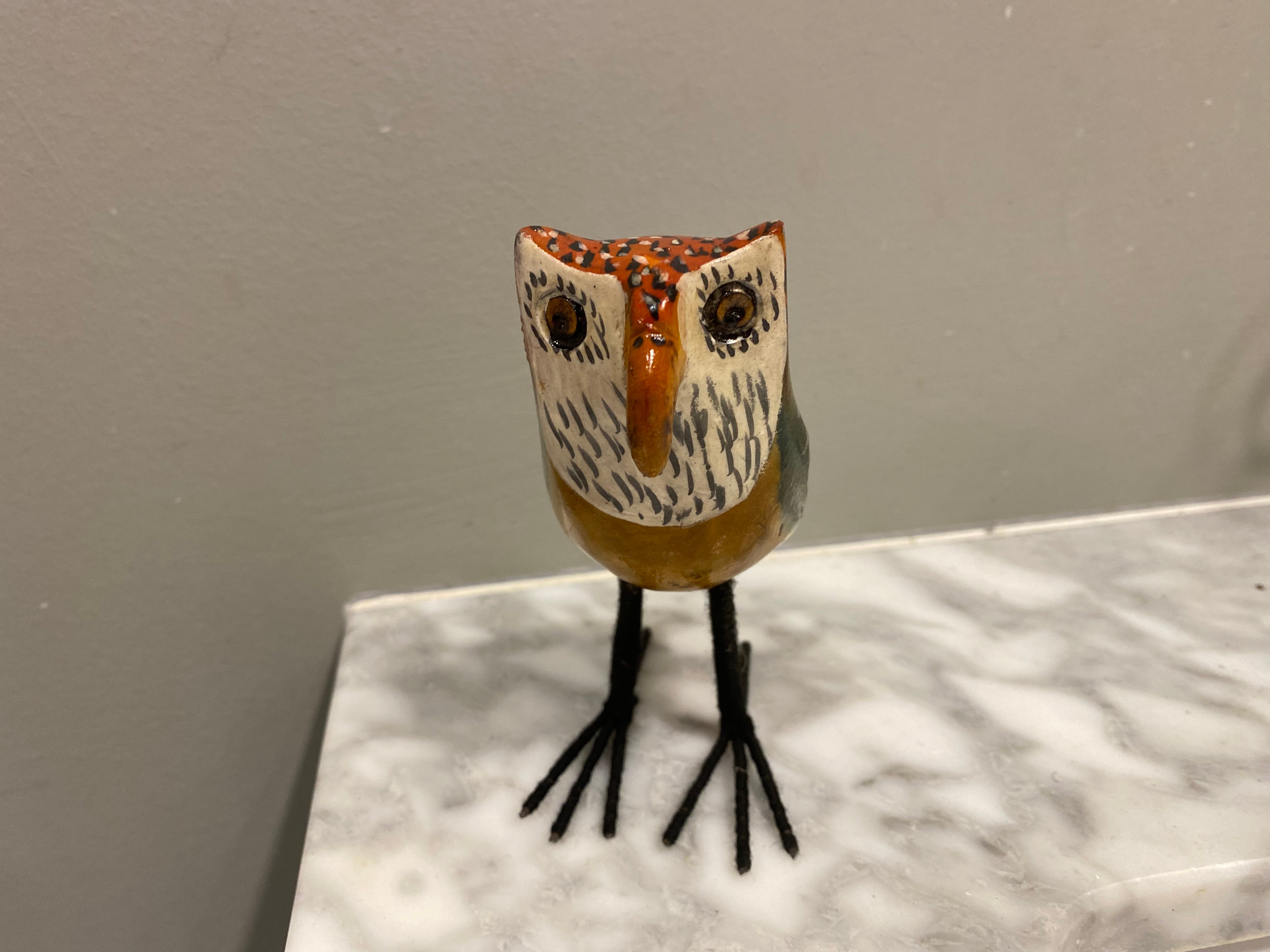 Hand-Carved Wooden Owl Figurine | collectible owl sculpture |Home Decor & Unique Gift