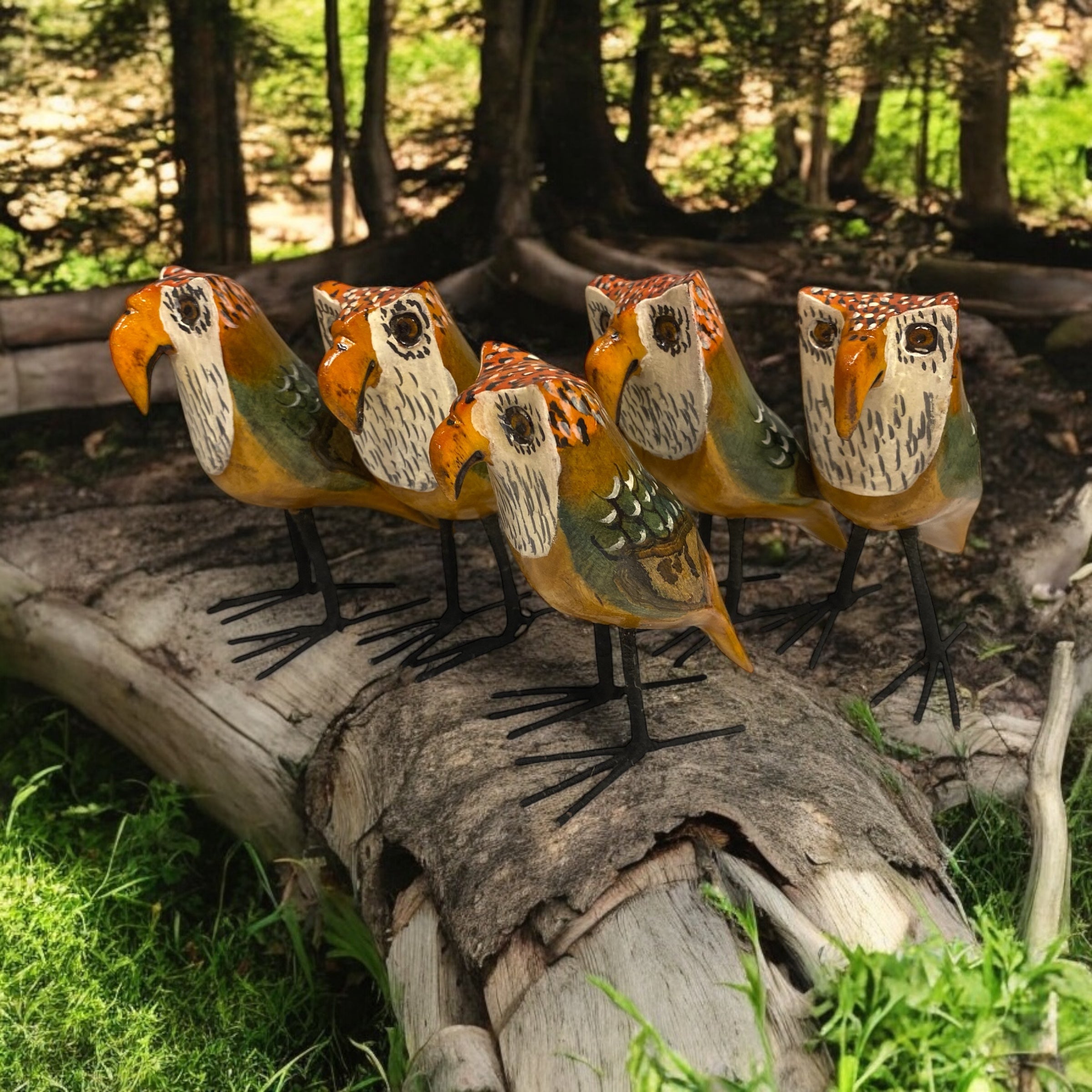 Hand-Carved Wooden Owl Figurine | collectible owl sculpture |Home Decor & Unique Gift