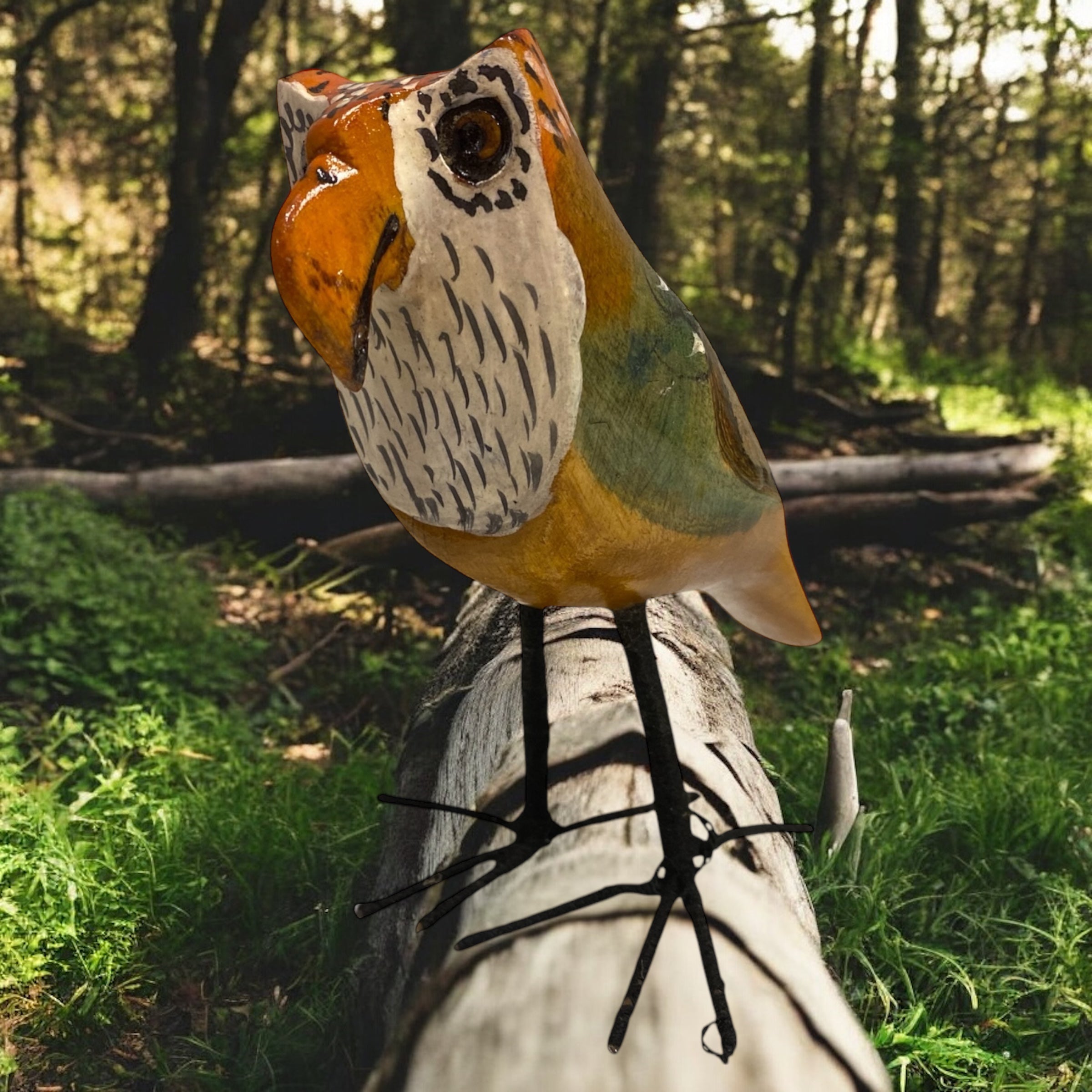 Hand-Carved Wooden Owl Figurine | collectible owl sculpture |Home Decor & Unique Gift