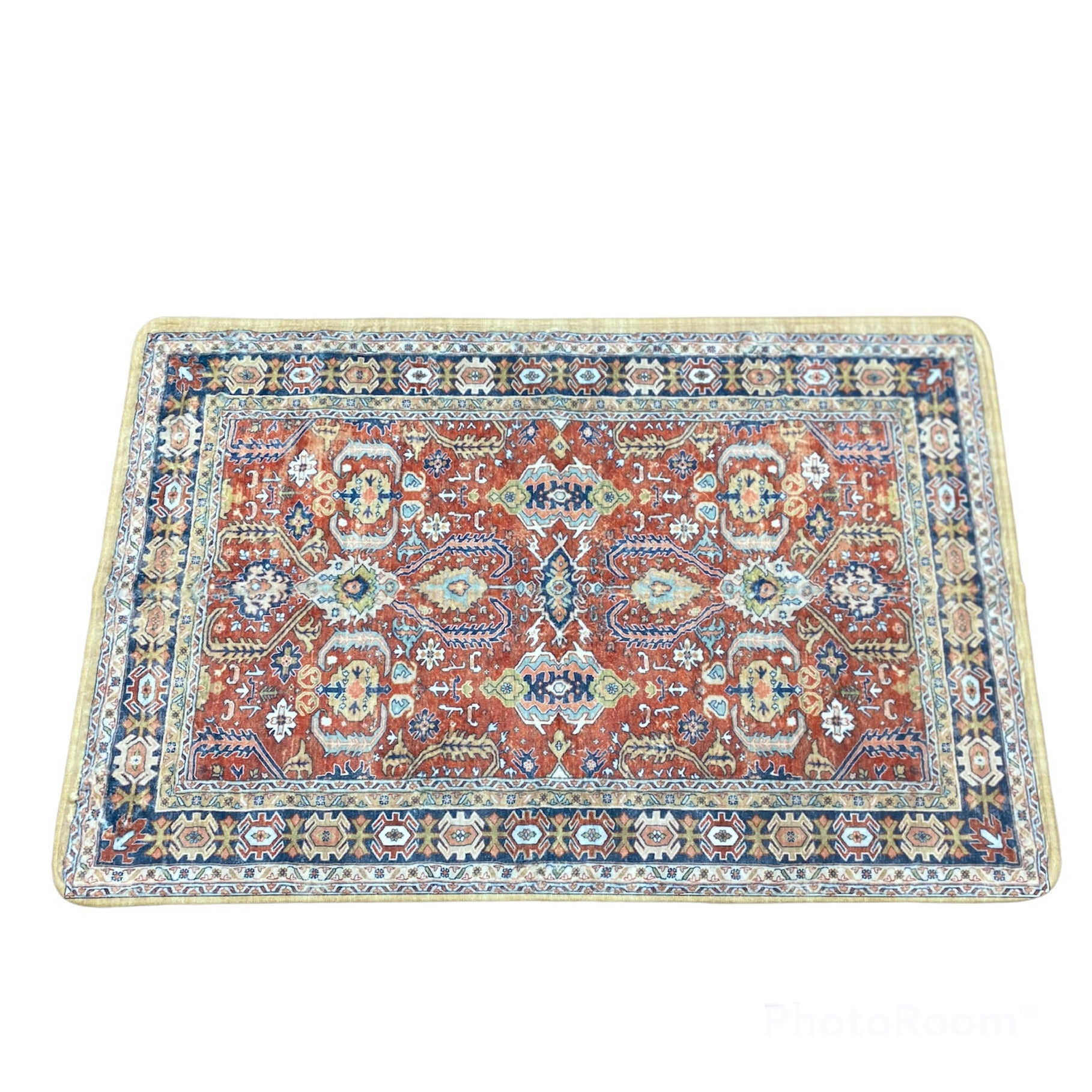 Washable Persian Distressed Doormat Faux Wool Bohemian Entryway