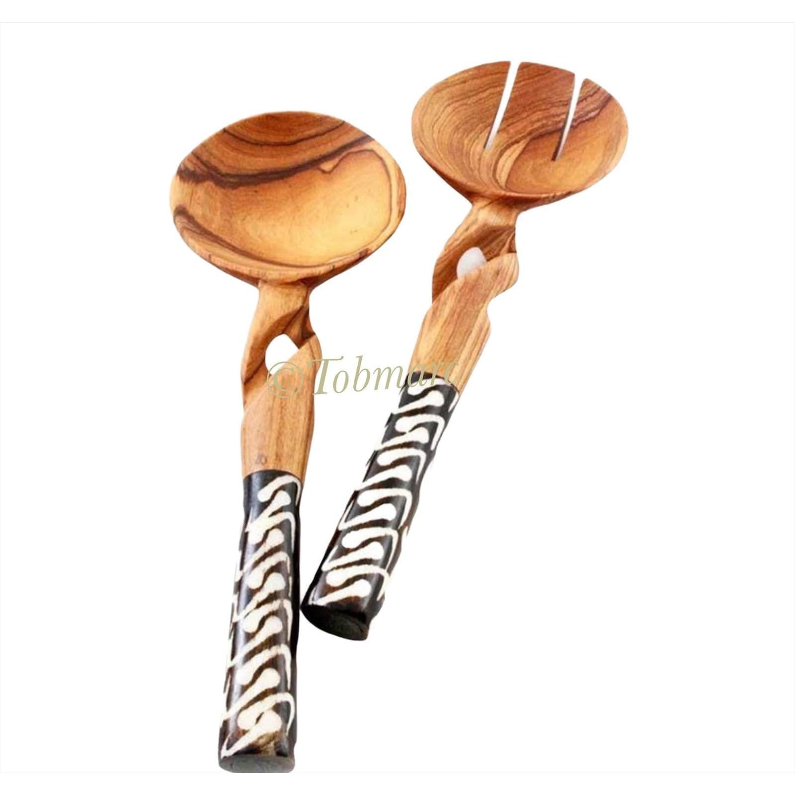 Tobmarc Home Decor & Gifts  Set of Assorted handcrafted Olive wood serving spoons